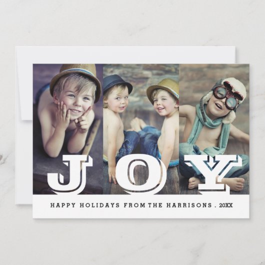 Carte photo de Noël Big Joy Happy Holidays (Devant)