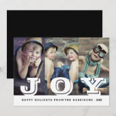 Carte photo de Noël Big Joy Happy Holidays (Devant / Derrière)