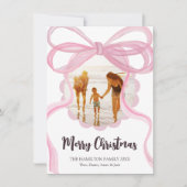 Carte photo de Noël Big Pink Coquette Bow (Devant)