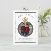 Carte photo de Noël Black Bow Coquette (Debout devant)