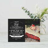 Carte photo de Noël Black & White (Debout devant)