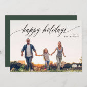 Carte photo de Noël blanc de Joyeux Fêtes (Devant / Derrière)