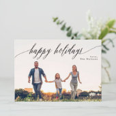 Carte photo de Noël blanc de Joyeux Fêtes (Debout devant)