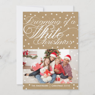 Carte photo de Noël blanc de Papier d'emballage de