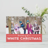 Carte photo de Noël blanc - Rouge (Debout devant)