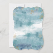 Carte photo de Noël Blessée d'or bleu (Dos)