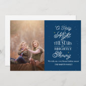 Carte photo de Noël bleu nuit (Devant / Derrière)