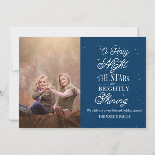 Carte photo de Noël bleu nuit