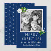 Carte photo de Noël bleu tropical de la Marine (Devant / Derrière)