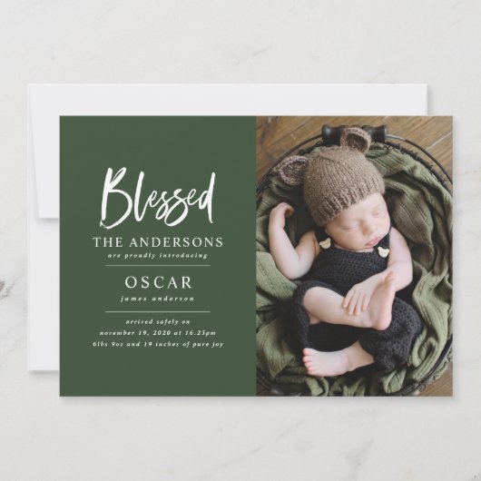 Carte Photo de Noël botanique moderne béni (Devant)