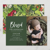 Carte Photo de Noël botanique moderne béni (Devant / Derrière)