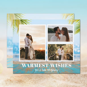 Carte photo de Noël Budget Tropical Beach