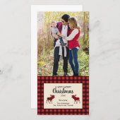 Carte photo de Noël Buffalo Plaid (Devant / Derrière)