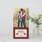 Carte photo de Noël Buffalo Plaid (Debout devant)