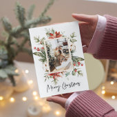 Carte Photo de Noël & Cadre Floral | Joyeux Noël
