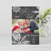 Carte photo de Noël Chalkboard Snowflakes (Debout devant)