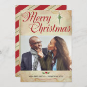 Carte photo de Noël chrétienne, Écriture sur le do (Devant / Derrière)