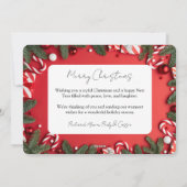 Carte photo de Noël classique de la famille rouge (Dos)