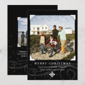 Carte photo de Noël classique Noir Blanc (Devant / Derrière)