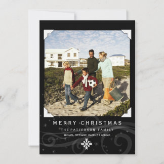 Carte photo de Noël classique Noir Blanc