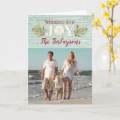 Carte photo de Noël Coastal Beach (Fleur jaune)