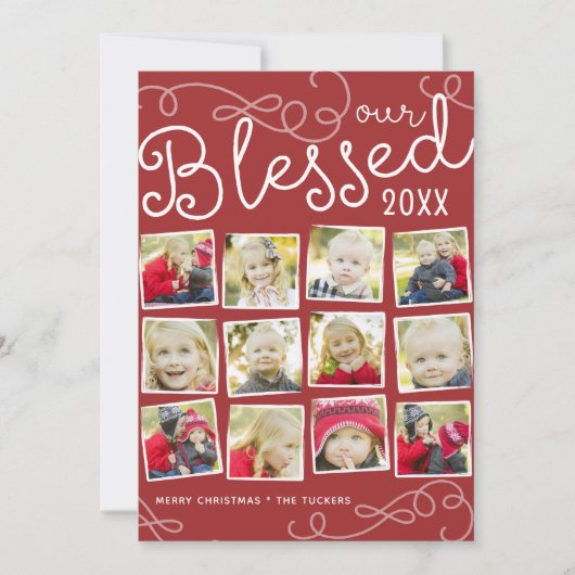 Carte photo de Noël Collage de l'année bénie en ro (Devant)