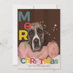 Carte Photo de Noël coloré et joyeux