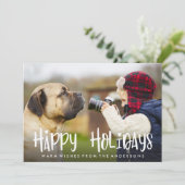 Carte photo de Noël Cosy Happy Holiday (Debout devant)