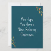 Carte photo de Noël couleur verte avec voeux (Dos)