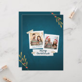 Carte photo de Noël couleur verte avec voeux (Devant/Arrière en situation)