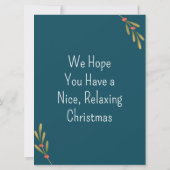 Carte photo de Noël couleur verte avec voeux (Dos)