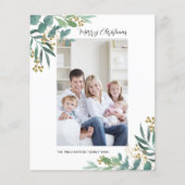 Carte photo de Noël couleur verte Budget (Devant)