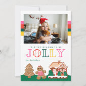 Carte photo de Noël Cute Jolly Gingen (Devant)