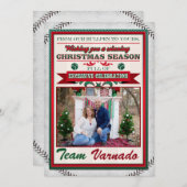 Carte photo de Noël de baseball (Devant / Derrière)