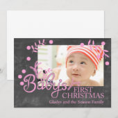 Carte photo de Noël de bébé (Devant / Derrière)