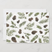 Carte photo de Noël de brins de pin d'aquarelle (Dos)