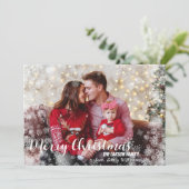 Carte photo de Noël de cadre de flocon de neige (Debout devant)