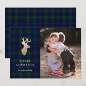 Carte photo de Noël de Cerfs d'Or Plaid de Forêt p (Devant / Derrière)
