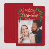 Carte photo de Noël de couleur modifiable (Devant / Derrière)