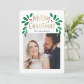 Carte photo de Noël de couleur modifiable (Debout devant)