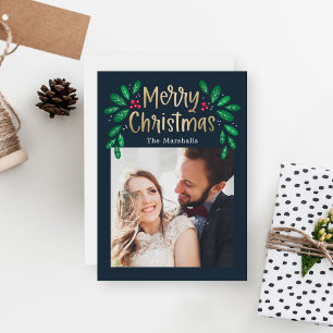 Carte photo de Noël de couleur modifiable