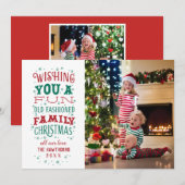 Carte photo de Noël de famille amusante (Devant / Derrière)