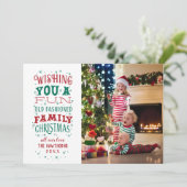 Carte photo de Noël de famille amusante (Debout devant)