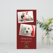 Carte photo de Noël de famille Double Photo (Debout devant)