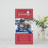 Carte photo de Noël de famille Penguin tendance (Debout devant)