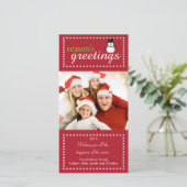 Carte photo de Noël de famille Penguin tendance (Debout devant)