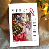 Carte Photo de Noël de famille Script moderne