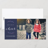 Carte photo de Noël de fête (Devant / Derrière)