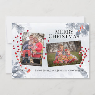 Carte photo de Noël de Foliing d'hiver