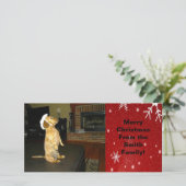 Carte photo de Noël de Jolie Dachshund (Debout devant)